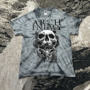 Arch Enemy Vintage "Set The Flames" tie-dye Grunge Emo AOP Metal Band Sz Medium